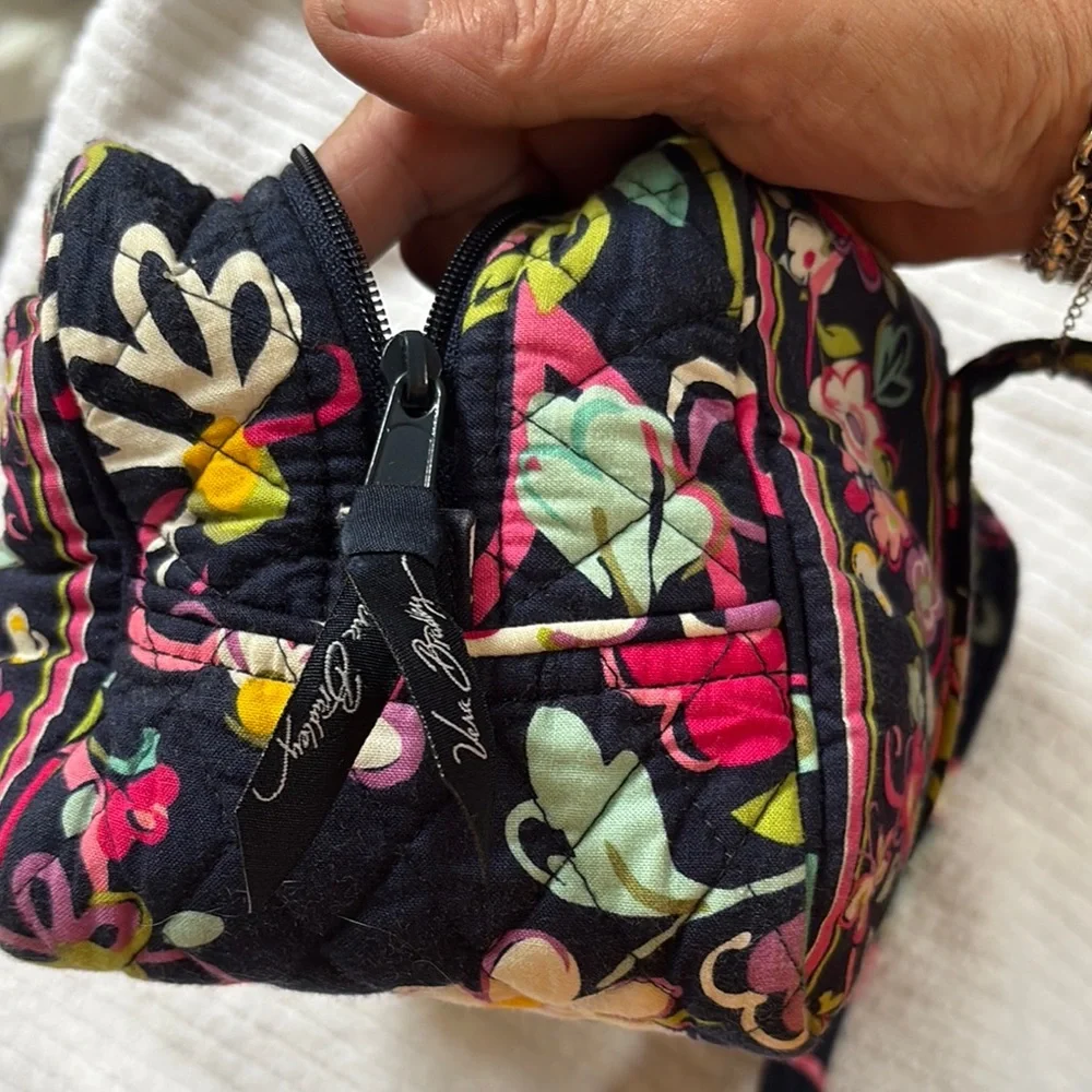 Vera Bradley Black and Pink Quilted Shoulder Bag - Picture 3 of 8